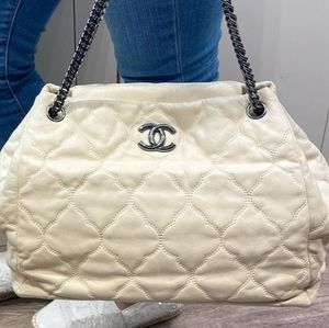 CHANEL, GunMetal CC Logo & Chain